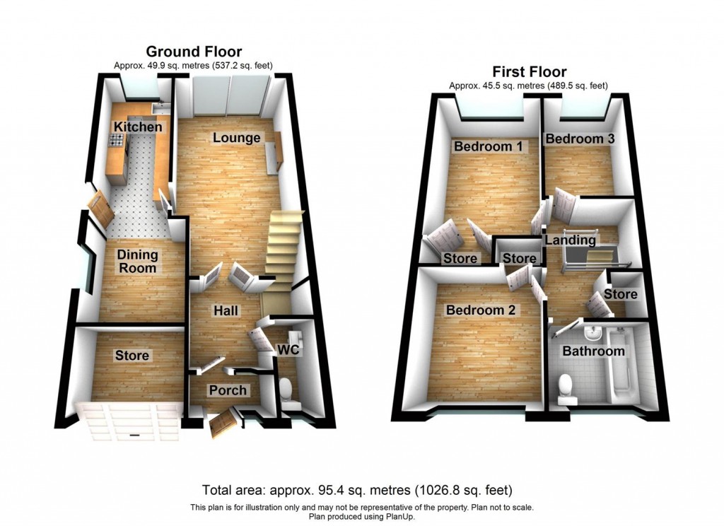 Floorplans For Hillside Drive, Kingshurst, Birmingham