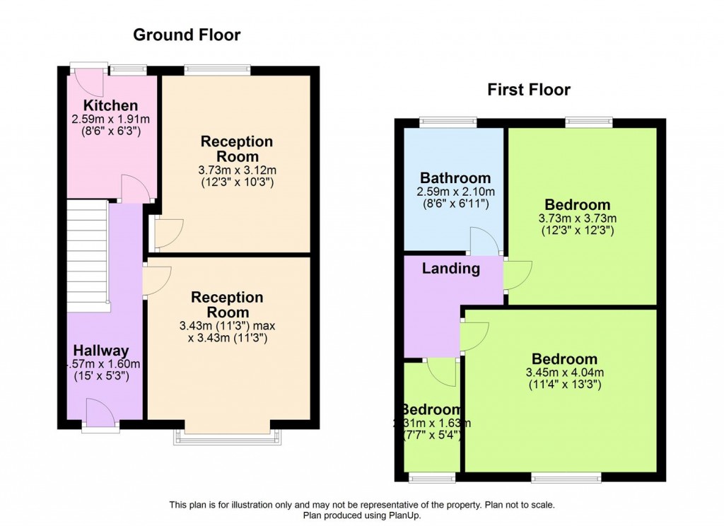 Floorplans For Yew Tree Lane, Yardley, Birmingham