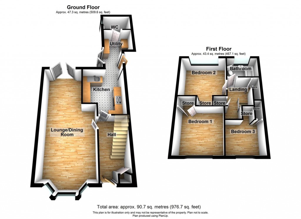 Floorplans For Rowington Road, Shard End, Birmingham